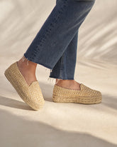 Raffia Stripes Double Sole Espadrilles |