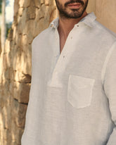 Camicia Nassau Con Scollo A Polo in Lino |