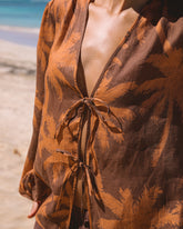 Printed Linen Cancun Shirt - Women’s Clothing | 