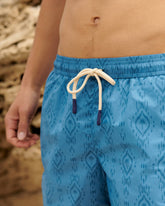 Printed Ikat With Palm Swim Shorts |