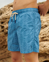 Printed Ikat With Palm Swim Shorts |
