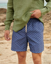 Printed Sketched Waves Swim Shorts |