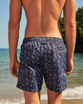 Stone Washed Printed Nylon Swim Shorts |