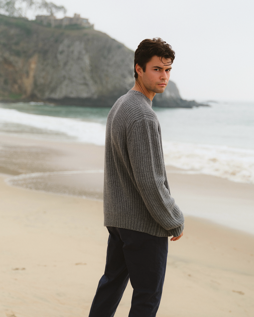 Manebí | Cashmere Blend Gstaad Sweater - Crewneck - Ash Grey