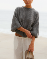 English Ribbed Sweater - Women’s Knitwear | 
