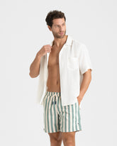 Printed Macro Stripes Swim Shorts |