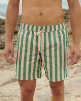 Printed Macro Stripes Swim Shorts - Men's Swimwear | 