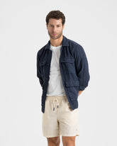 Recycled Polyester And Linen Blend Swim Shorts |