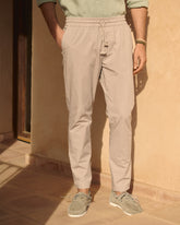 Ultra-Light Cotton Venice Trousers - Kaki Beige | 