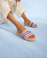 Cotton Crochet Jute Sandals - Lavander and Summer Purple | 