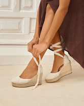 Cotton Crochet Wedge Espadrilles |