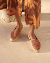 Raffia Stripes Double Sole Espadrilles |