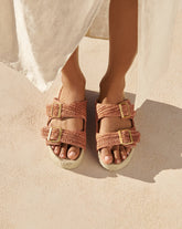 Raffia Stripes Nordic Sandals |