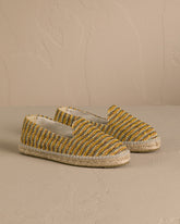 Espadrillas a Righe in Rafia Intrecciata |
