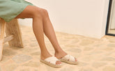 Coarse Woven Canvas Crossed Bands<br />Double Sole Sandals - New Arrivals Women | 
