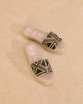 Raffia Pattern Double Sole Slides |