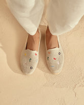 Organic Hemp With Embroidery Flat Espadrilles |