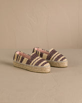 Raffia Stripes Double Sole Espadrilles |