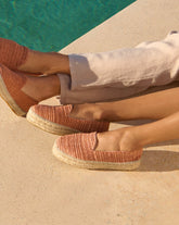Raffia Stripes Double Sole Espadrilles |