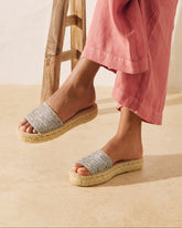 Lurex Cotton Blend Double Sole Slides |