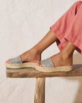 Lurex Cotton Blend Double Sole Slides |