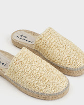 Coarse Woven Raffia Chunky Mules |