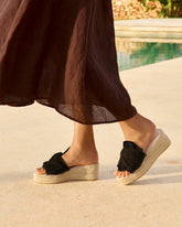 Soft Suede Platforms With Knot |