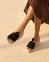 Soft Suede Platforms With Knot |