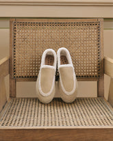 Suede Loafers Espadrilles With Faux Fur |