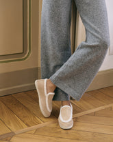 Suede Loafers Espadrilles With Faux Fur |