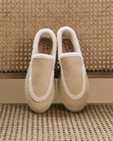 Suede Loafers Espadrilles With Faux Fur |