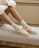 Sabot in Pelle Scamosciata<br />e Faux Fur |