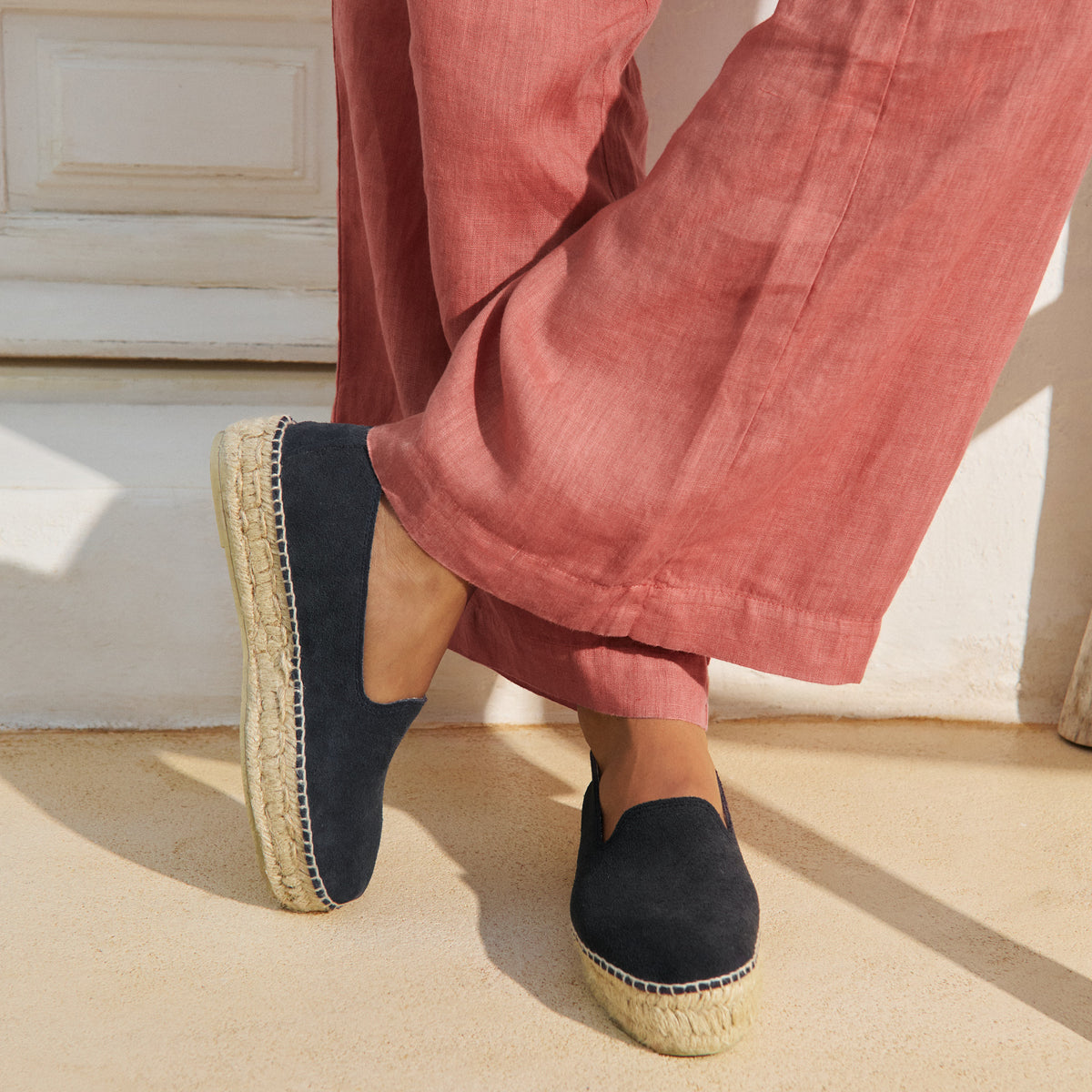 Blue Double Sole Espadrilles Women | Suede | Manebí display picture 3