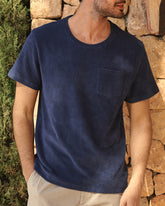 Organic Terry Cotton Emilio T-Shirt - Navy | 