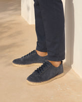 Espadrillas in Pelle Scamosciata con Lacci |