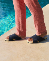 Suede Crossed Bands Sandals |