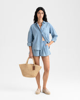 Linen Blend Chambray Bahia Shorts |