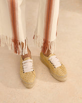 Raffia Lace-Up Espadrilles |
