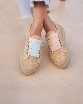 Raffia Lace-Up Espadrilles |