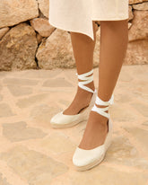 Espadrillas con Zeppa Bassa in Raso |
