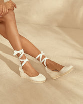 Espadrillas con Zeppa Bassa in Raso |