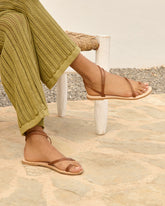 Francesca Toe-Ring Leather Sandals |