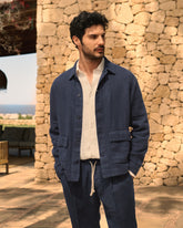 Linen Sahara Over Jacket - Men’s Clothing | 