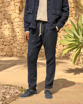 Woven Linen Santa Barbara Trousers - Men's NEW CLOTHING | 