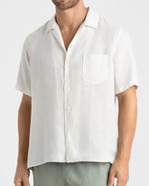 Washed Linen Havana Camp-Collar Shirt |