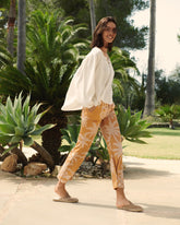 Printed Cotton<br />Salamanca Trousers - Women’s Clothing | 