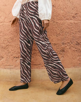 Pantaloni Marbella in Voile Stampato di Cotone e Seta |