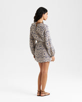 Gonna Azul in Lino Stampato |