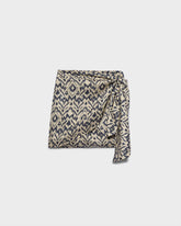 Gonna Azul in Lino Stampato |