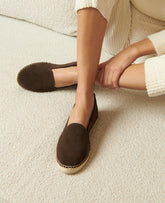 Suede With Faux Fur Flat Espadrilles |